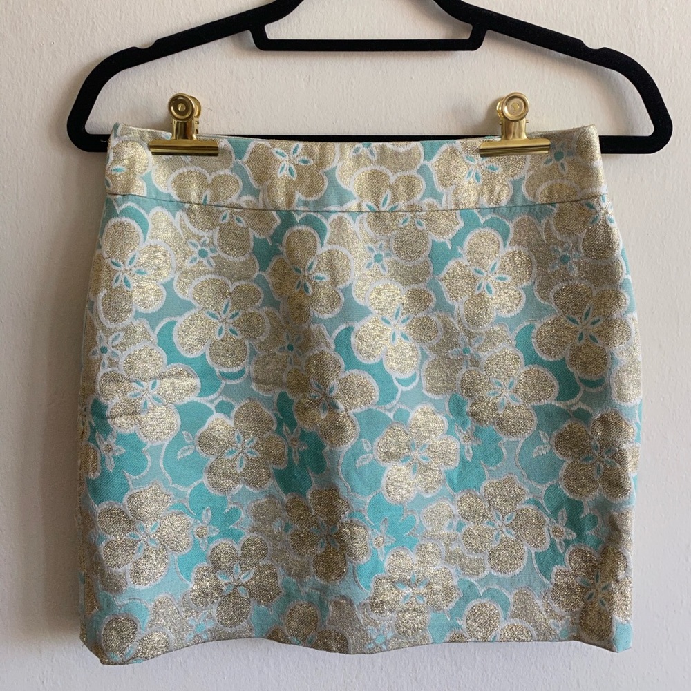J. Crew Jacquard Floral Skirt